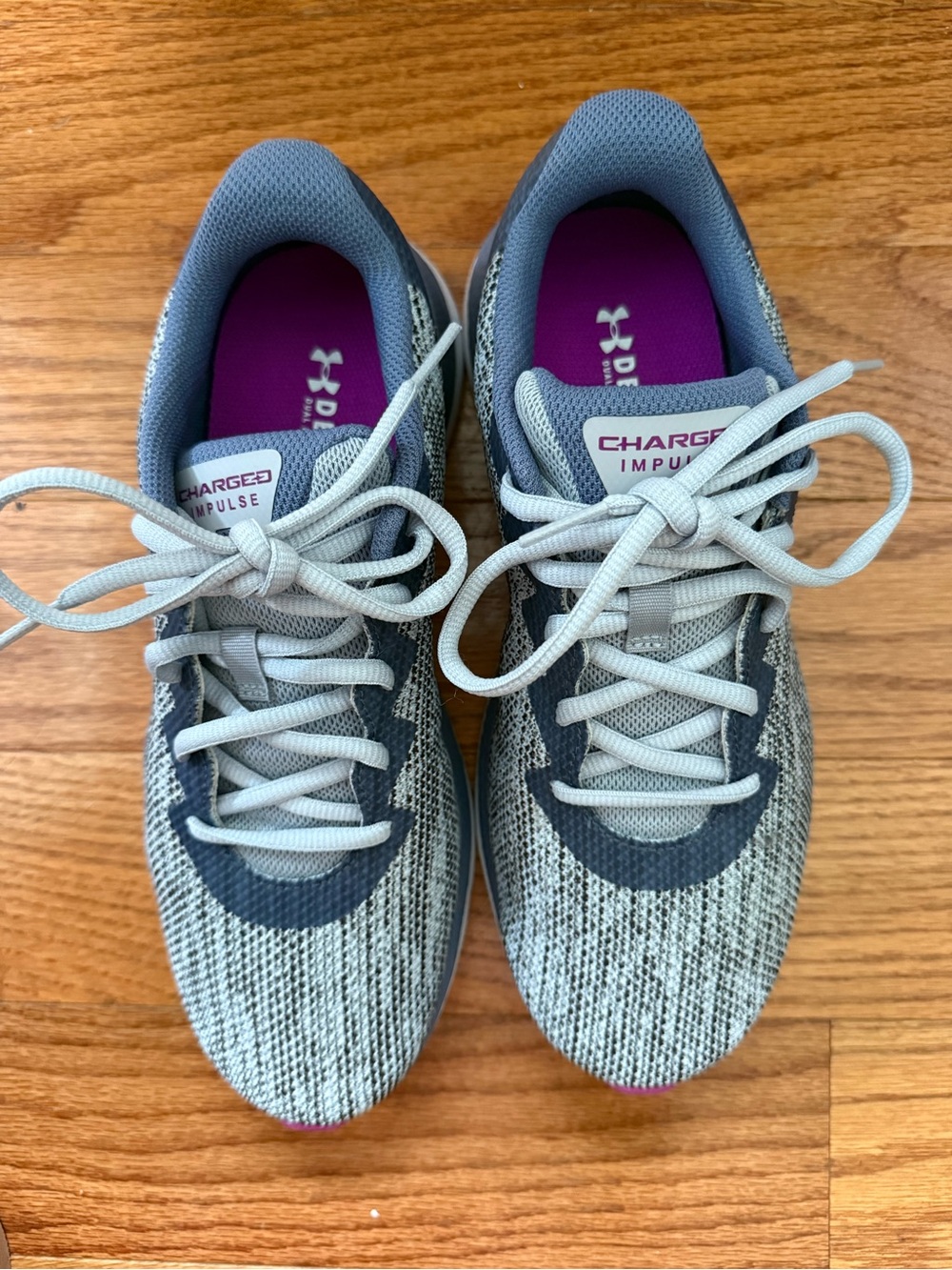 Under Armour Women's Blue Knit Running Sneakers w/ Purple Insoles - New W/O Tags